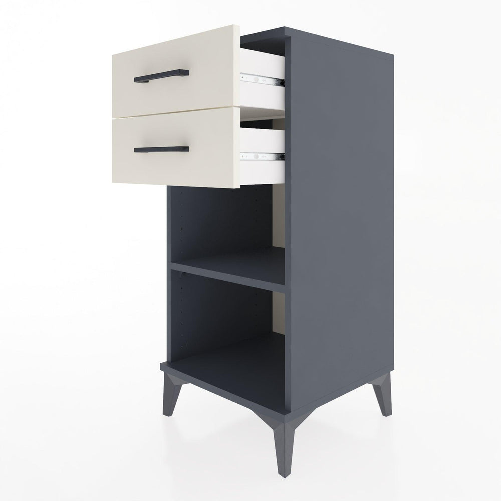 Woodntry Modular Nightstand Anthracite 44x44x84 cm with Drawers and Shelves CR19-2