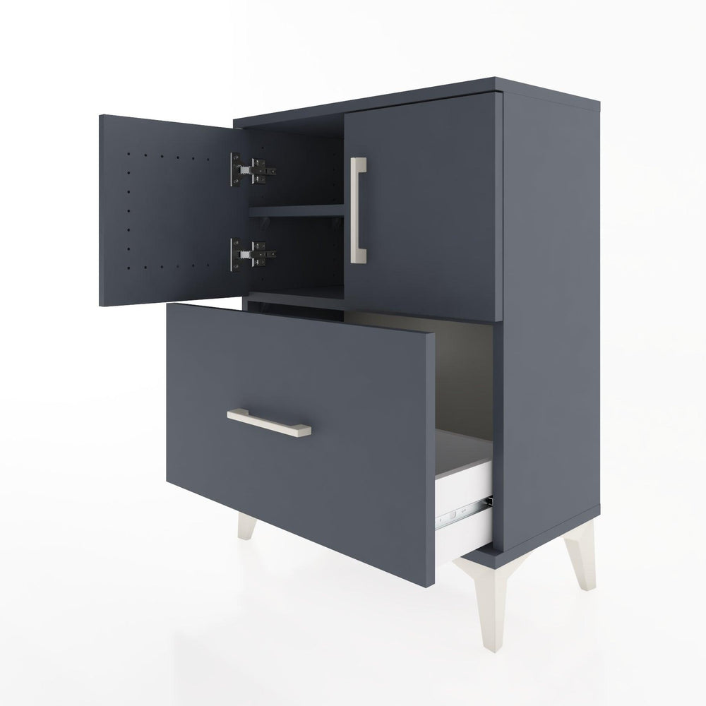 Woodntry Modular Nightstand Anthracite 60x30x68 cm with Cover and Drawer KC19-2