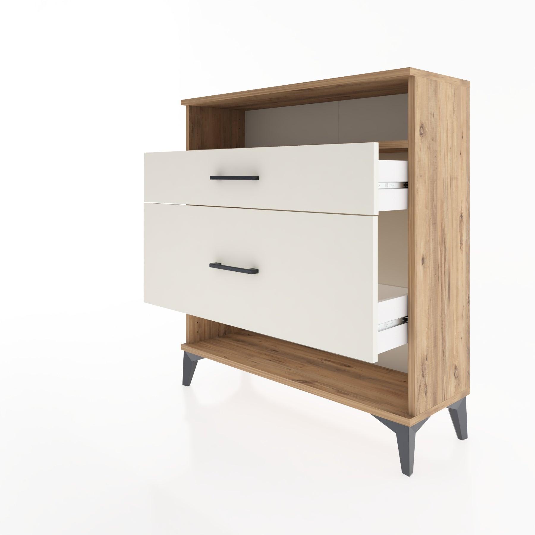 Woodntry Modular Dresser Pine 88x30x84 cm with Drawers and Shelves CR19-3