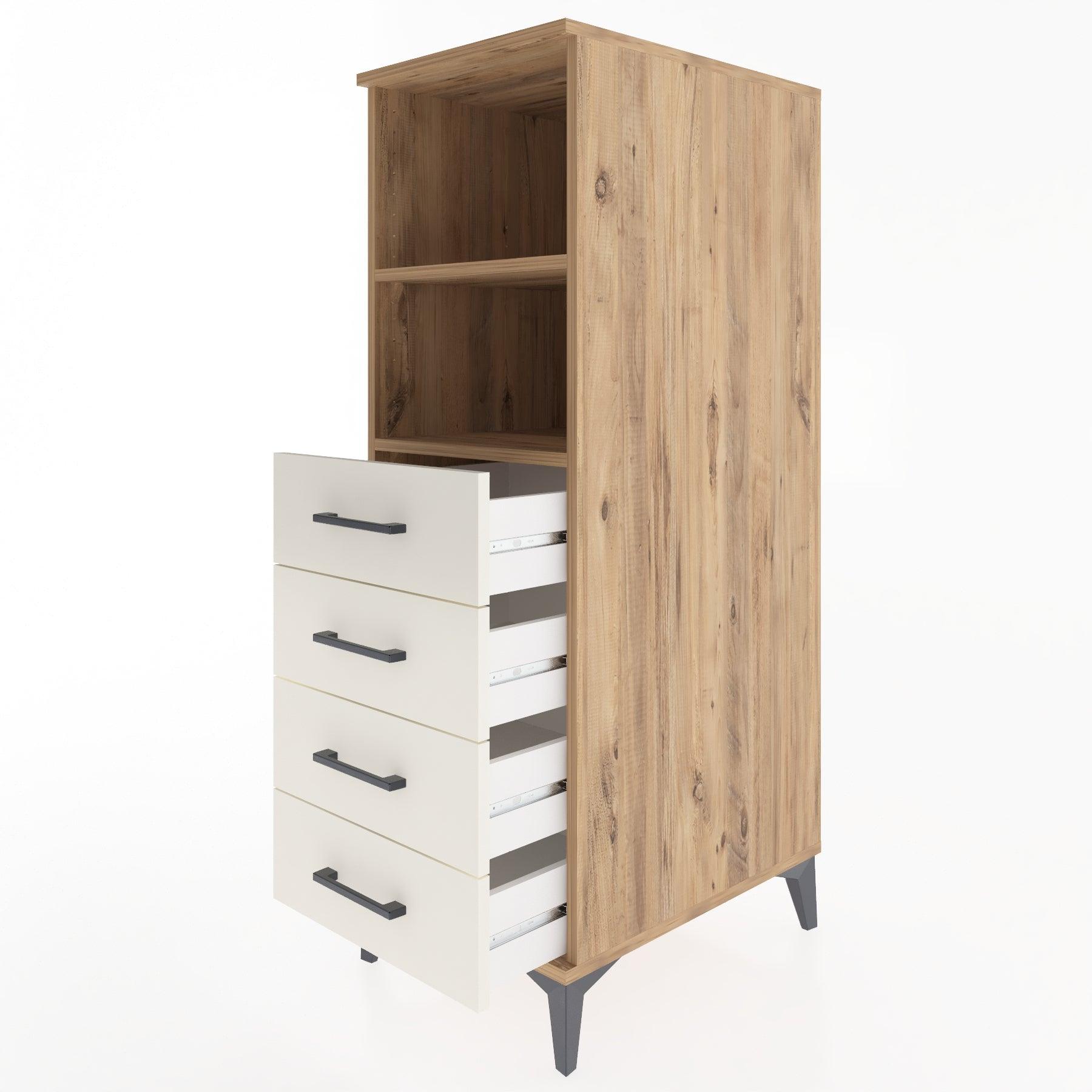 Woodntry Modular Cabinet Pine 44x59x122 cm with Drawers and Shelves CR119-3