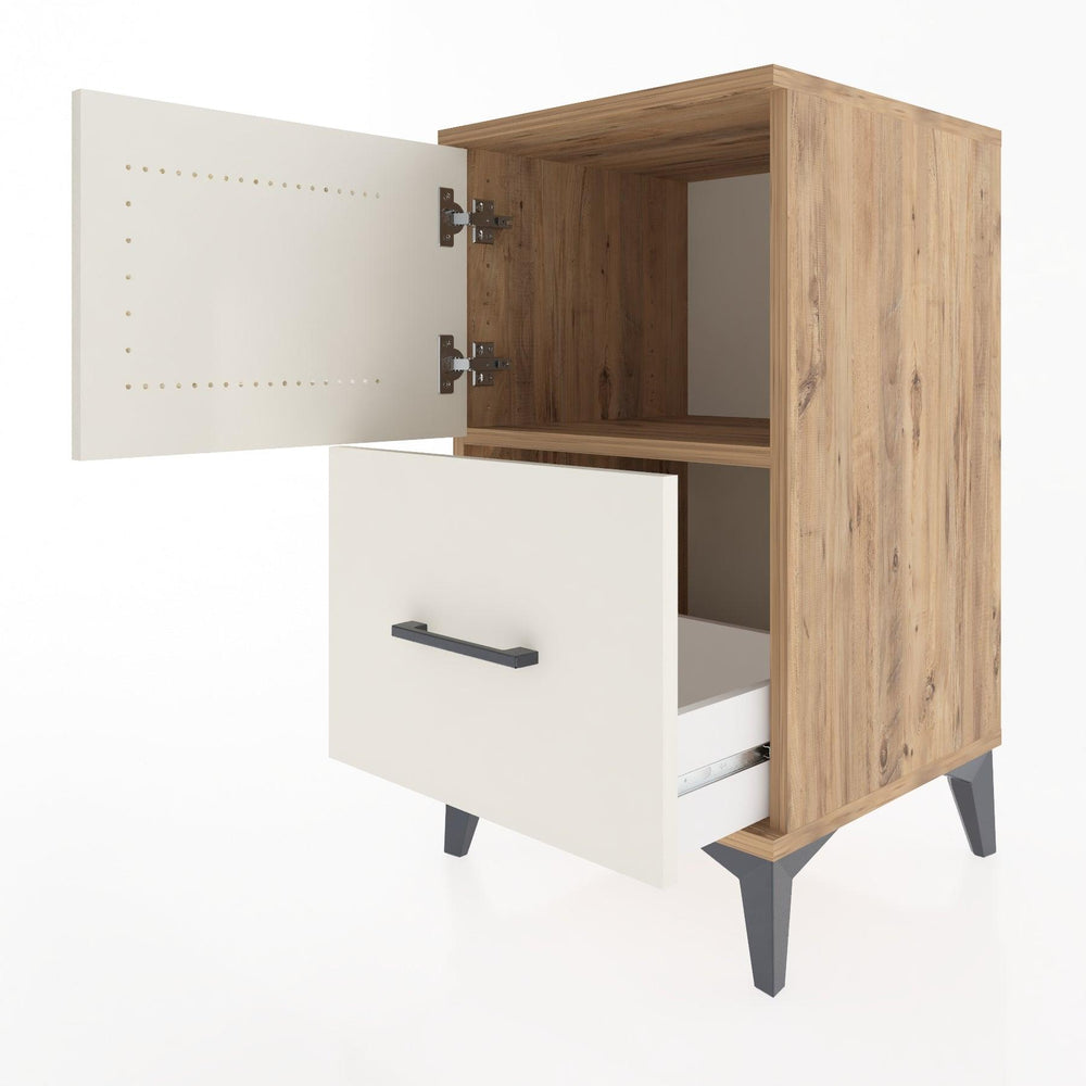 Woodntry Modular Nightstand Pine 44x44x68 cm with Cover and Drawer KC19-3