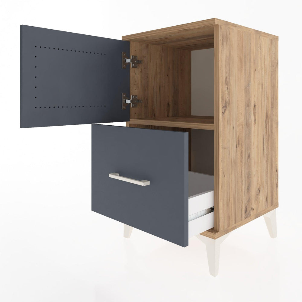 Woodntry Modular Nightstand Pine 44x44x68 cm with Cover and Drawer KC19-3