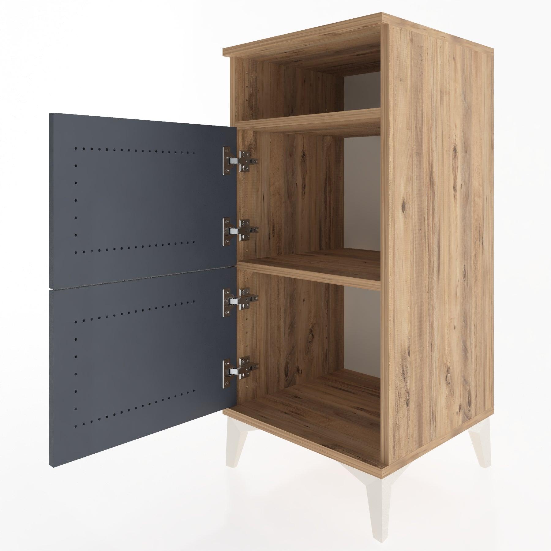 Woodntry Modular Nightstand Pine 44x44x84 cm with Cover and Shelf KR41-3