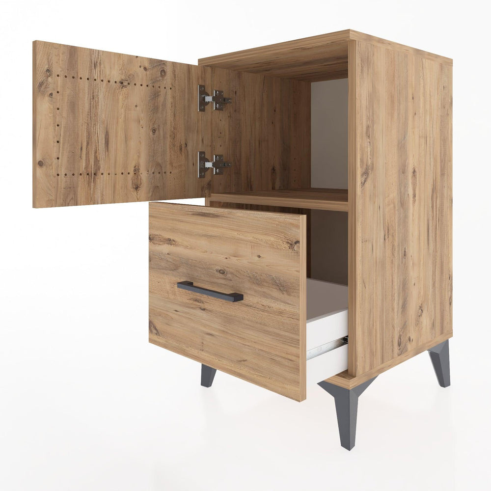 Woodntry Modular Nightstand Pine 44x44x68 cm with Cover and Drawer KC19-3