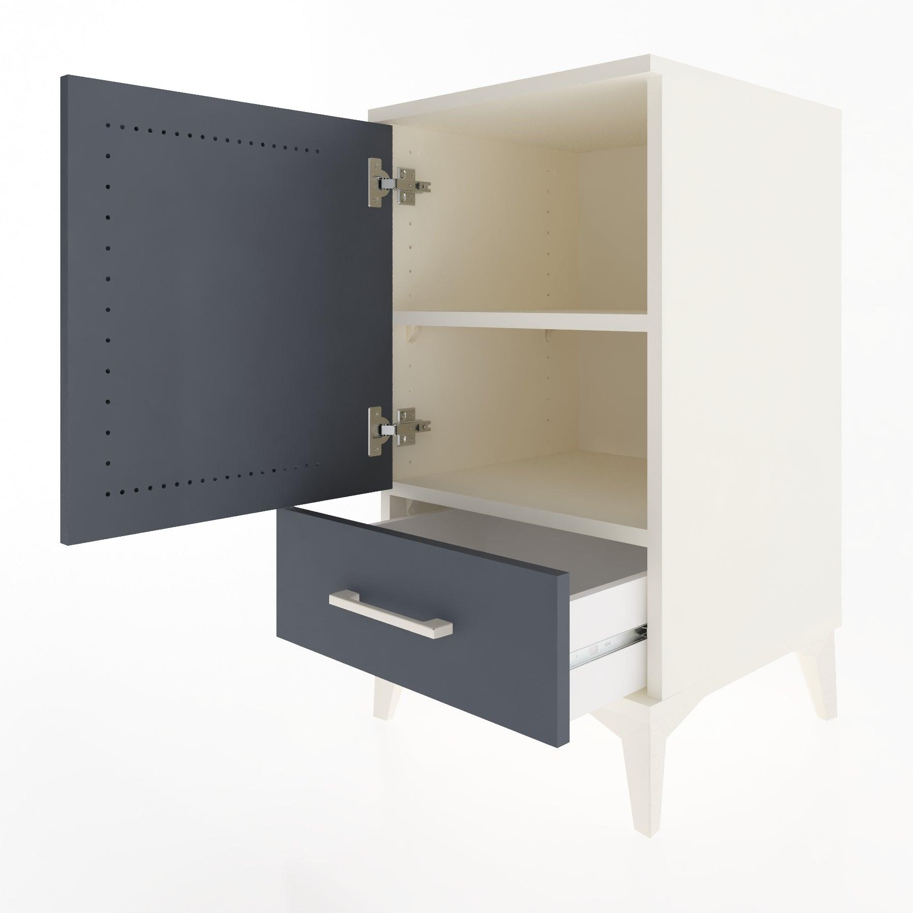 Woodntry Modular Nightstand Moonstone 44x44x68 cm with Cover and Drawer KC20-1