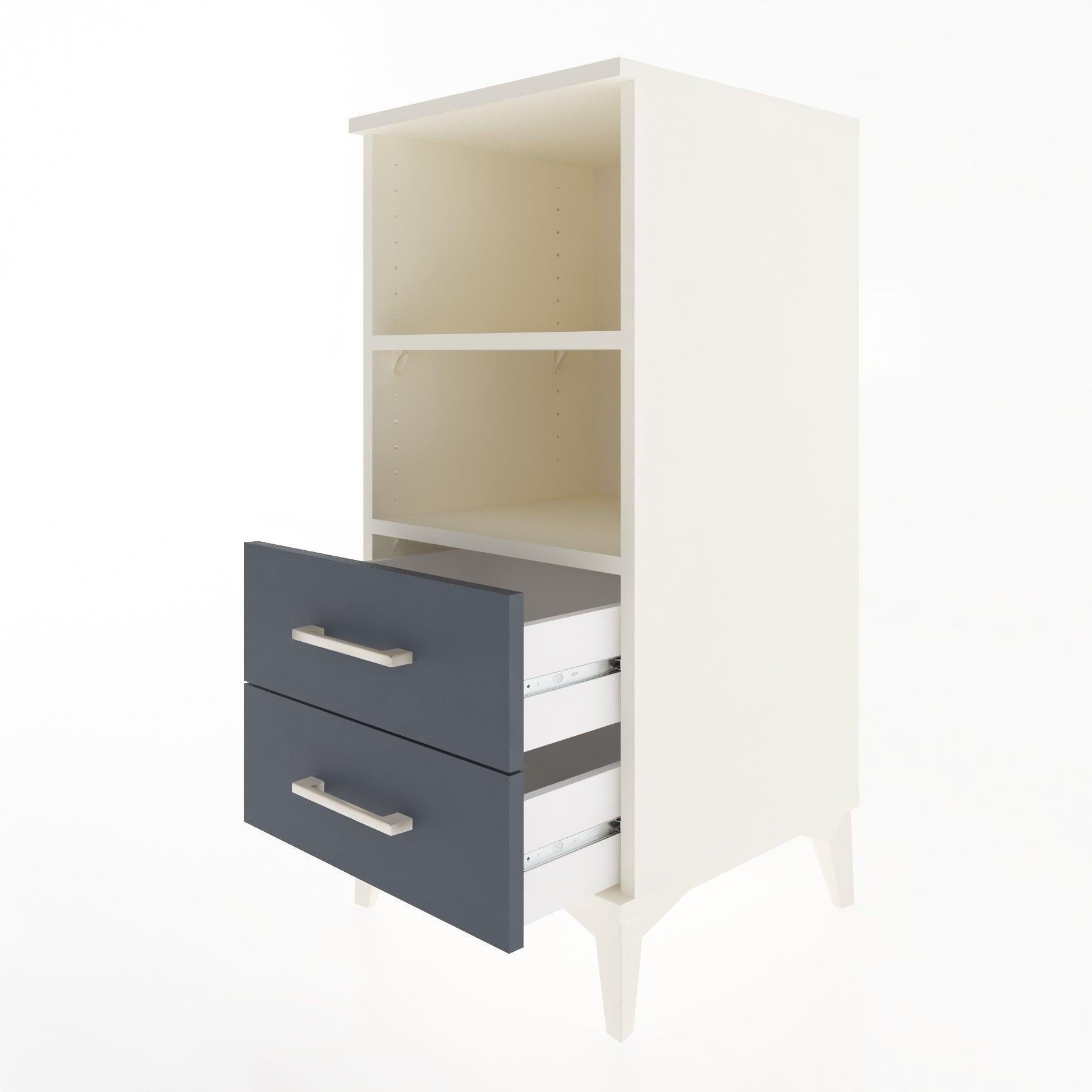 Woodntry Modular Nightstand Moonstone 44x44x84 cm with Drawer and Shelf CR20-1