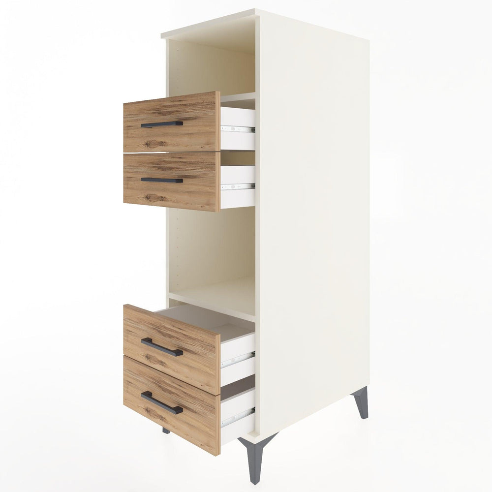 Woodntry Modüler Dolap Aytaşı 44x59x122 cm Çekmeceli ve Raflı CR120-1