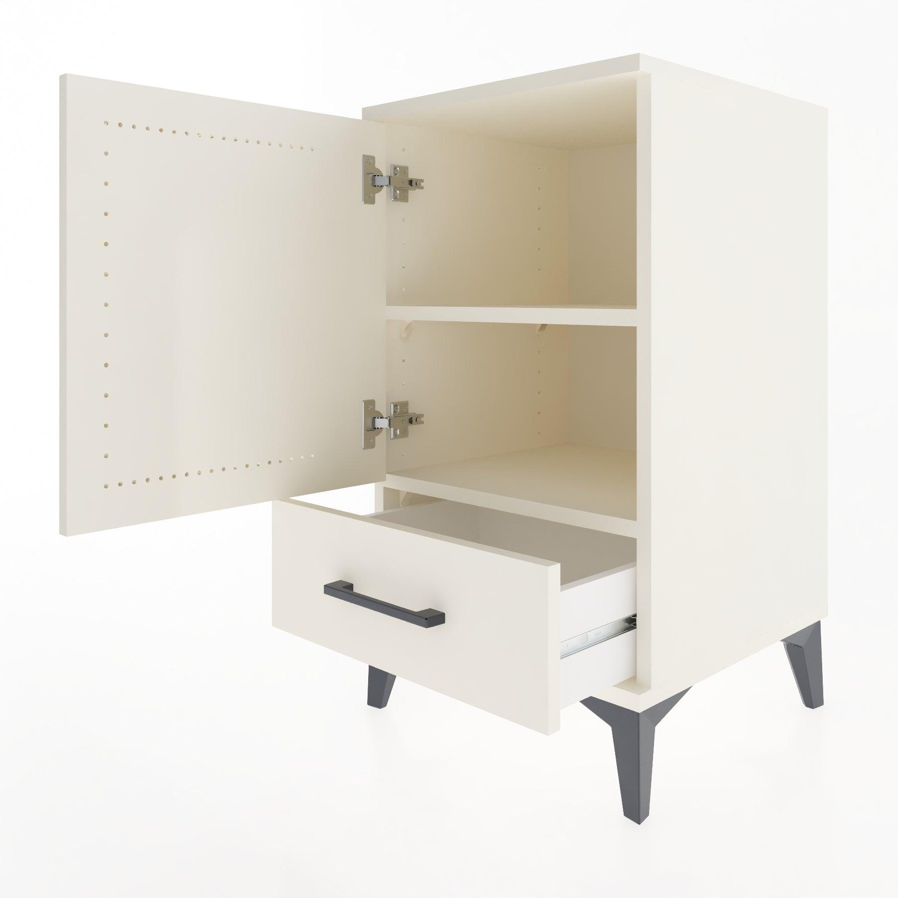 Woodntry Modular Nightstand Moonstone 44x44x68 cm with Cover and Drawer KC20-1