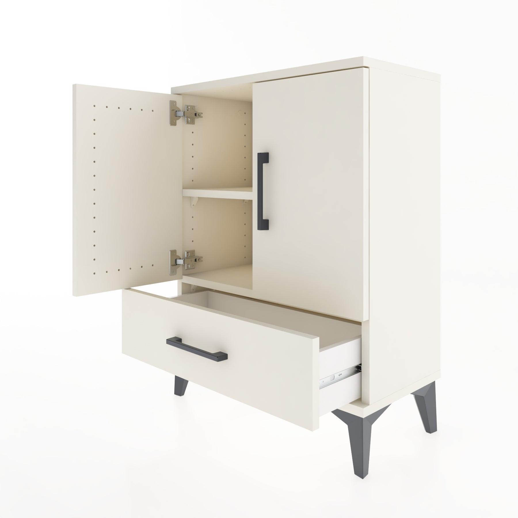 Woodntry Modular Nightstand Moonstone 60x30x68 cm with Cover and Drawer KC20-1