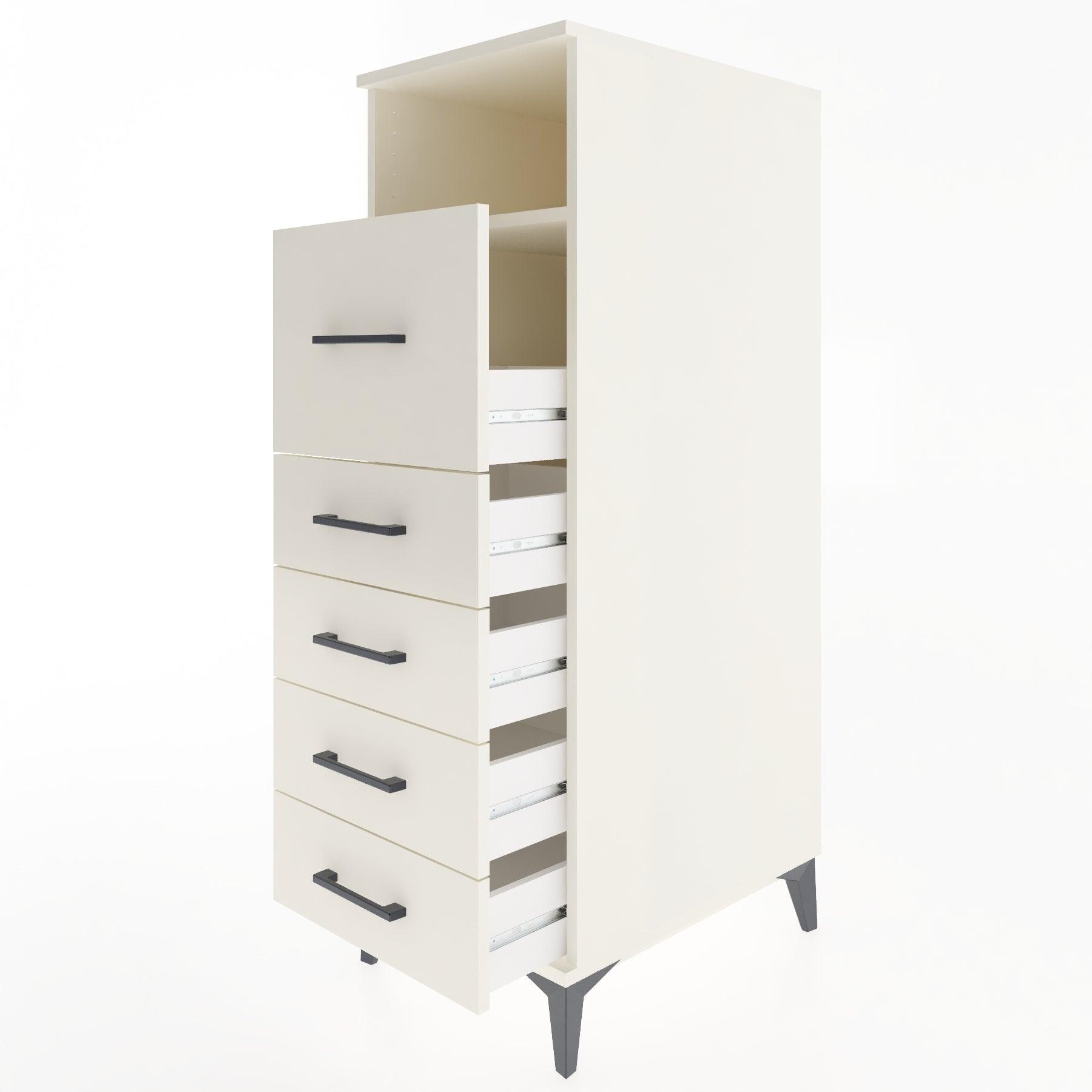 Woodntry Modular Cabinet Moonstone 44x30x122 cm with Drawers and Shelves CR20-1