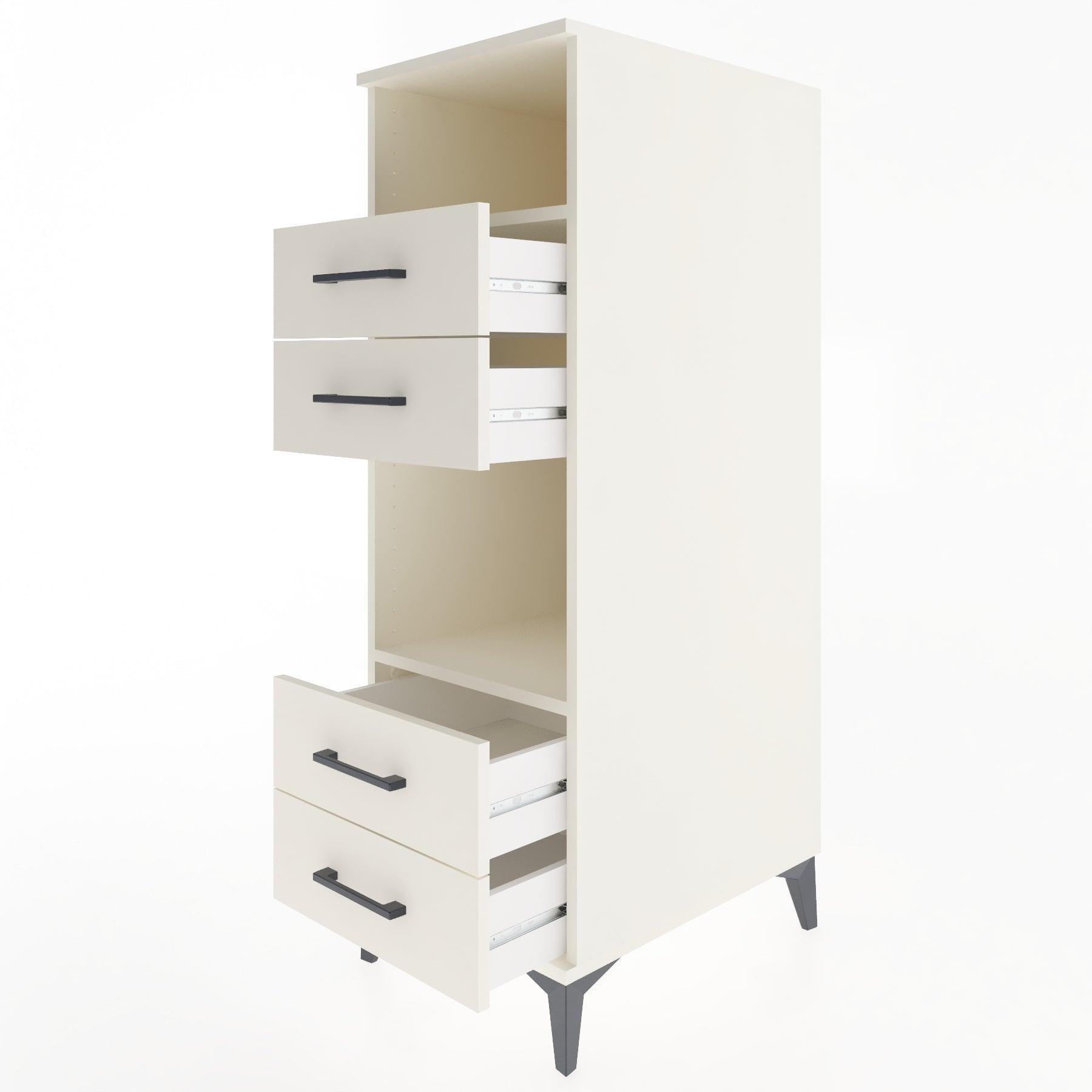 Woodntry Modular Cabinet Moonstone 44x59x122 cm with Drawers and Shelves CR120-1