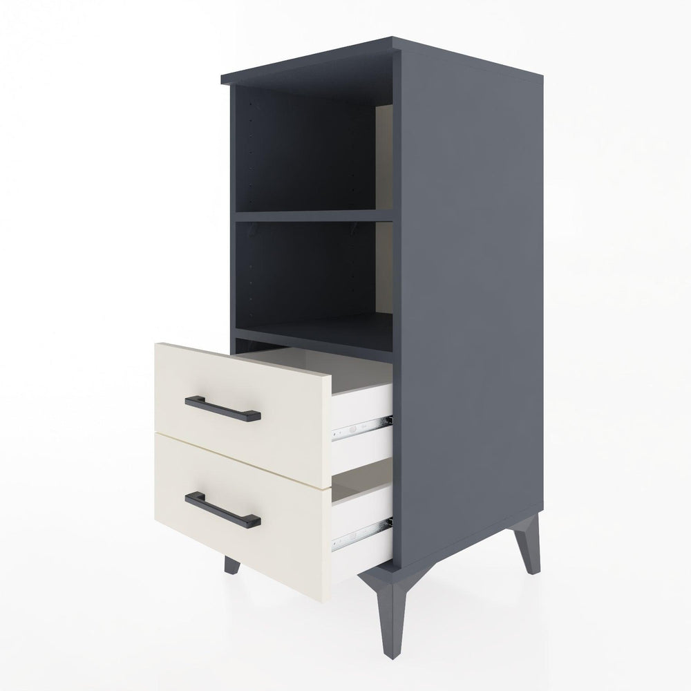 Woodntry Modular Nightstand Anthracite 44x44x84 cm with Drawers and Shelves CR20-2