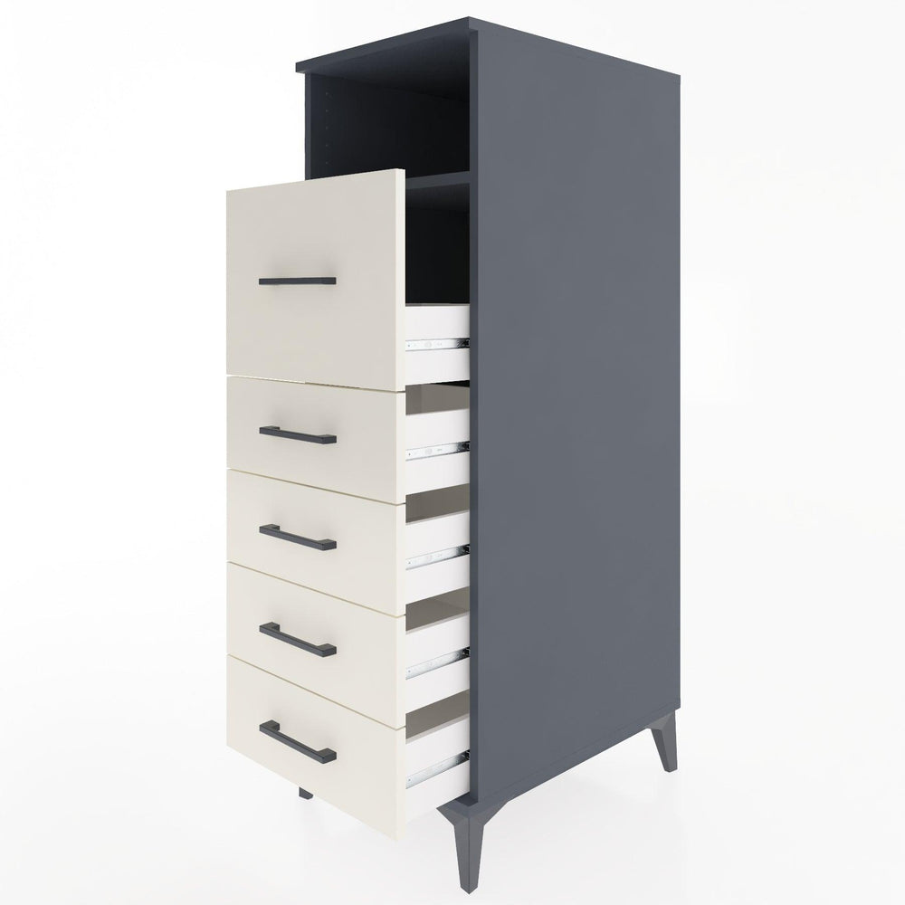 Woodntry Modular Cabinet Anthracite 44x30x122 cm with Drawers and Shelves CR20-2