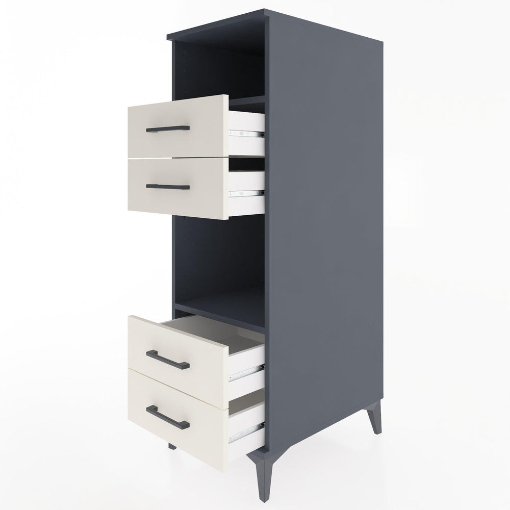 Woodntry Modular Cabinet Anthracite 44x30x122 cm with Drawers and Shelves CR120-2