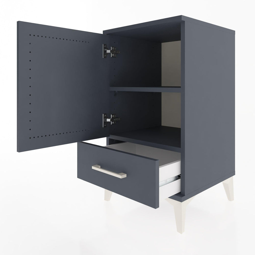 Woodntry Modüler Komodin Antrasit 44x44x68 cm Kapaklı ve Çekmeceli KC20-2