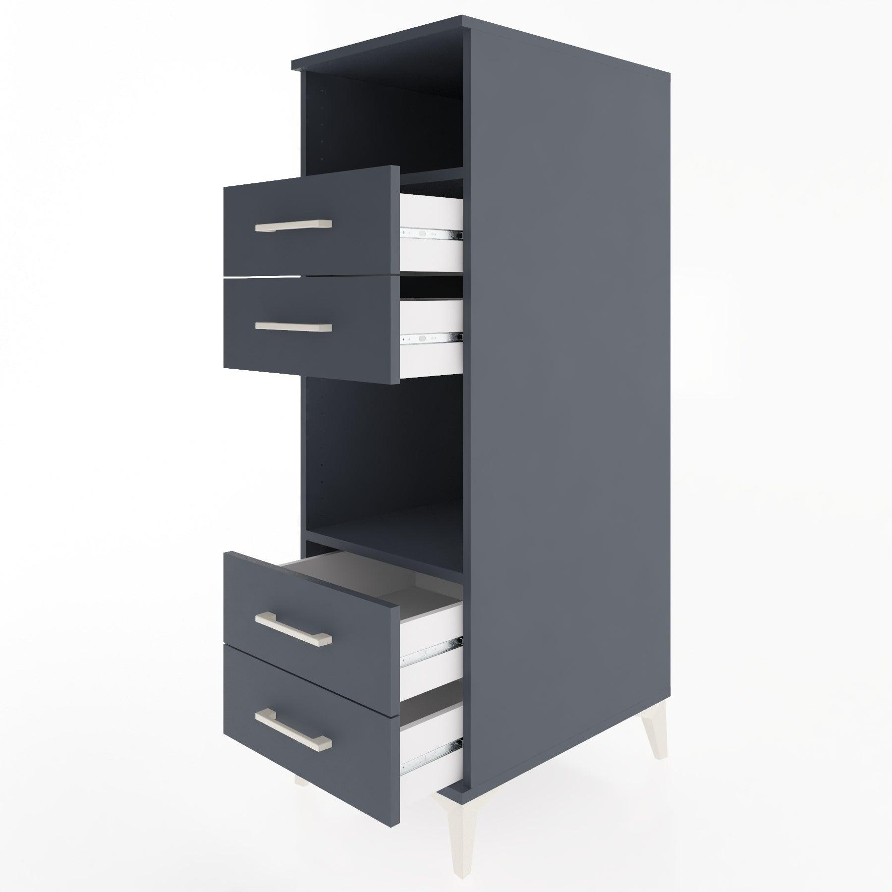 Woodntry Modular Cabinet Anthracite 44x30x122 cm with Drawers and Shelves CR120-2