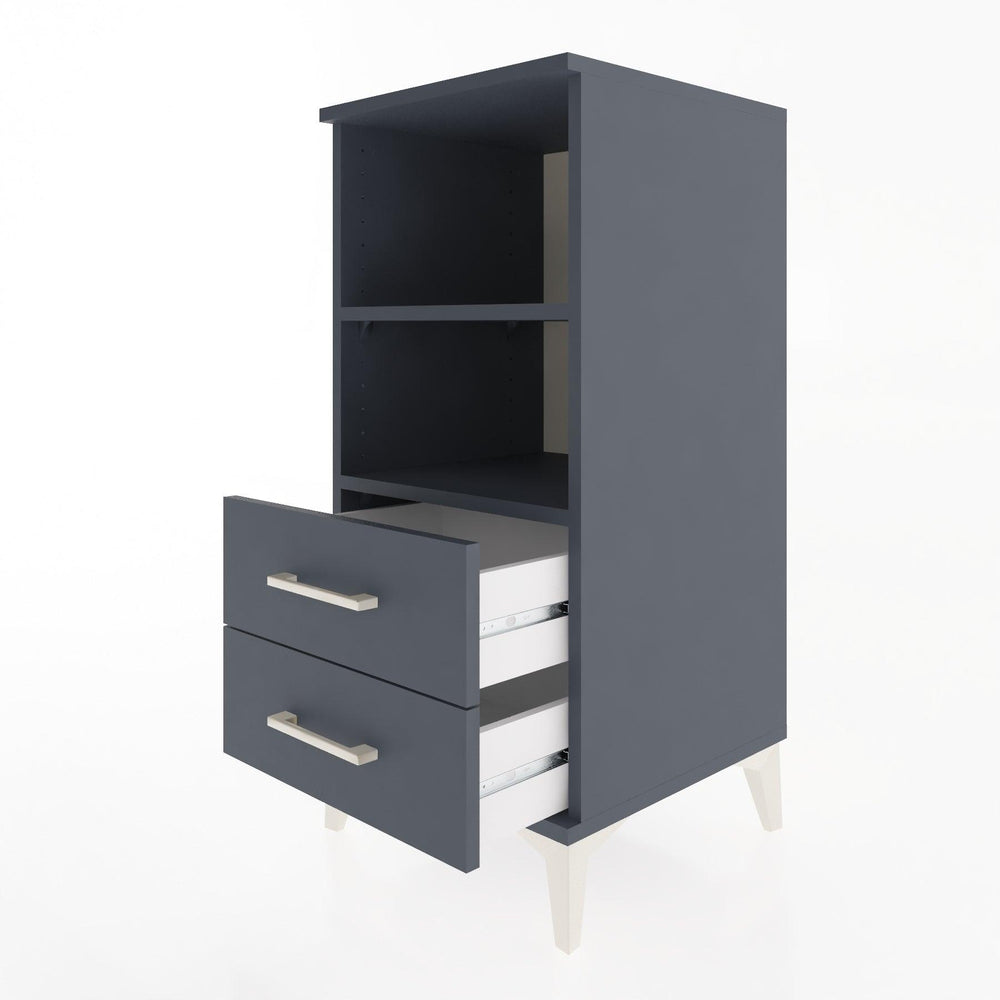 Woodntry Modular Nightstand Anthracite 44x44x84 cm with Drawers and Shelves CR20-2