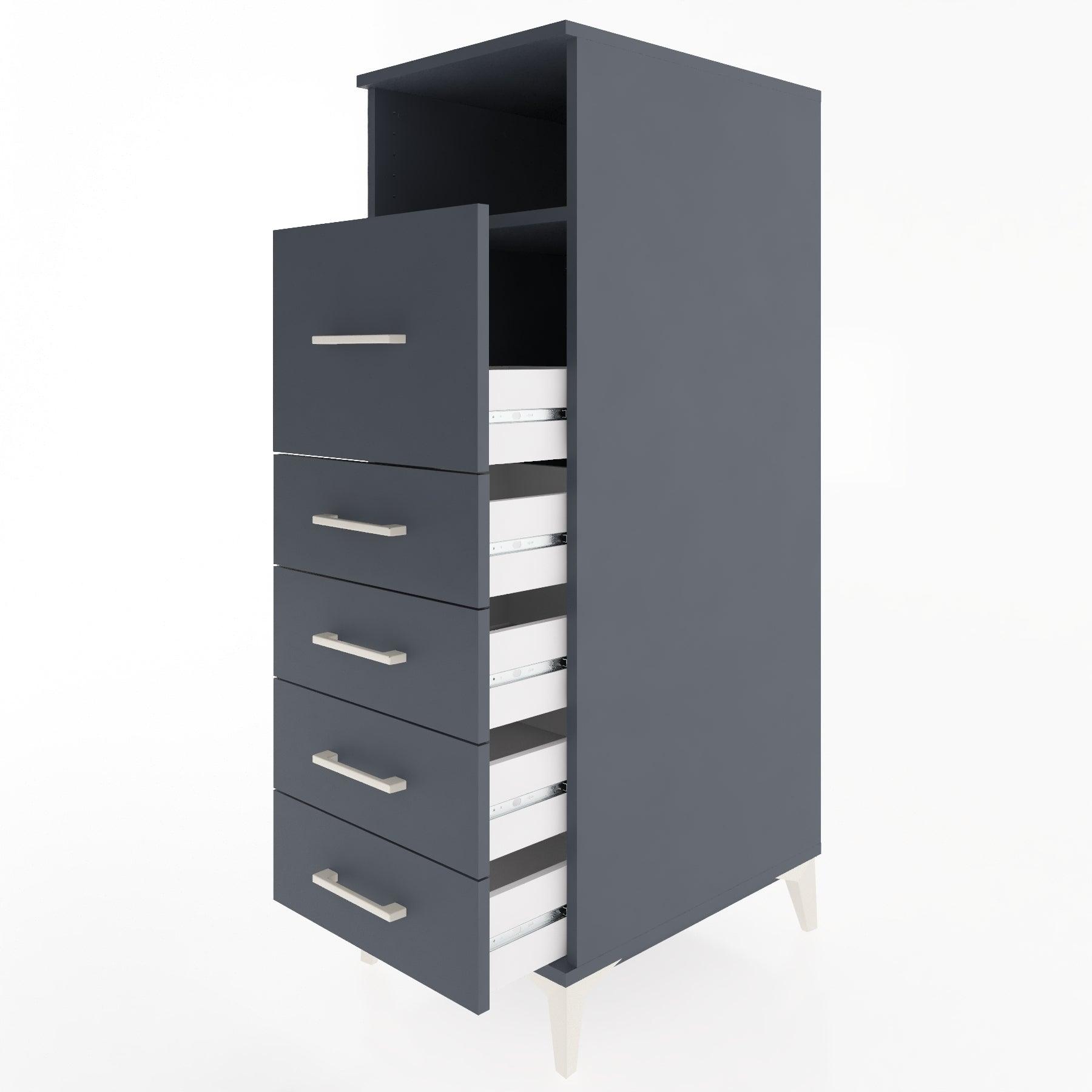 Woodntry Modular Cabinet Anthracite 44x30x122 cm with Drawers and Shelves CR20-2