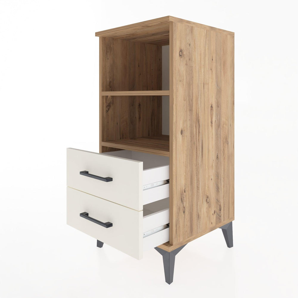 Woodntry Modular Nightstand Pine 44x44x84 cm with Drawers and Shelves CR20-3