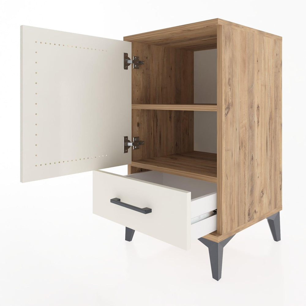 Woodntry Modular Nightstand Pine 44x44x68 cm with Cover and Drawer KC20-3