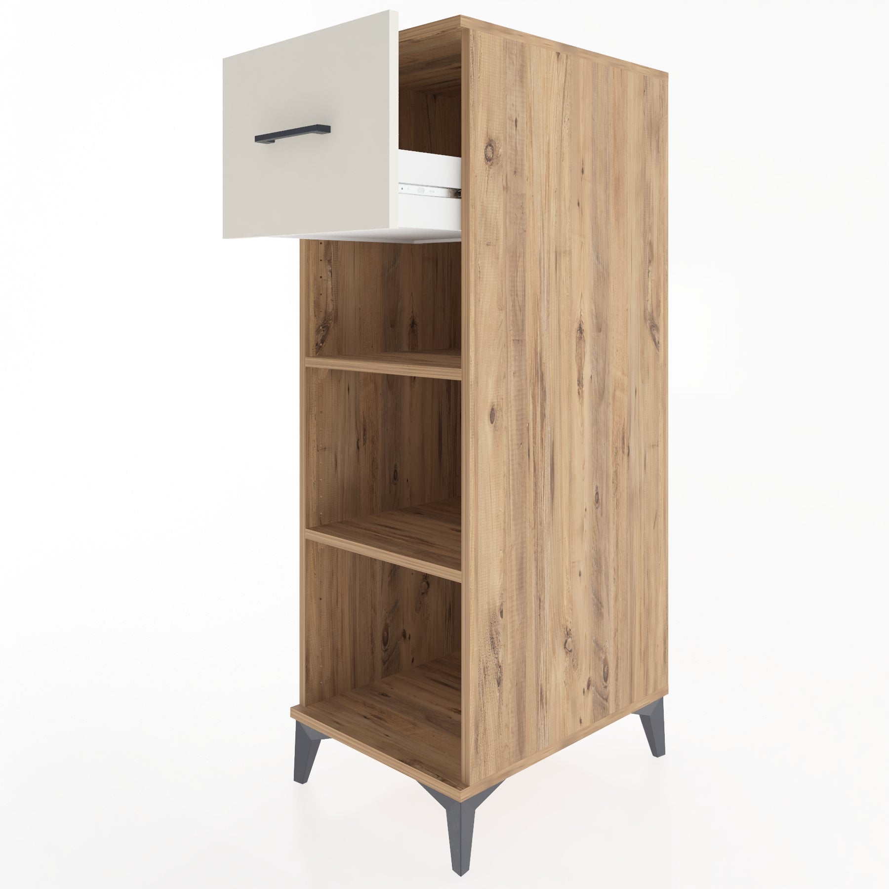 Woodntry Modüler Dolap Çam 44x59x122 cm Çekmeceli ve Raflı CR70-3