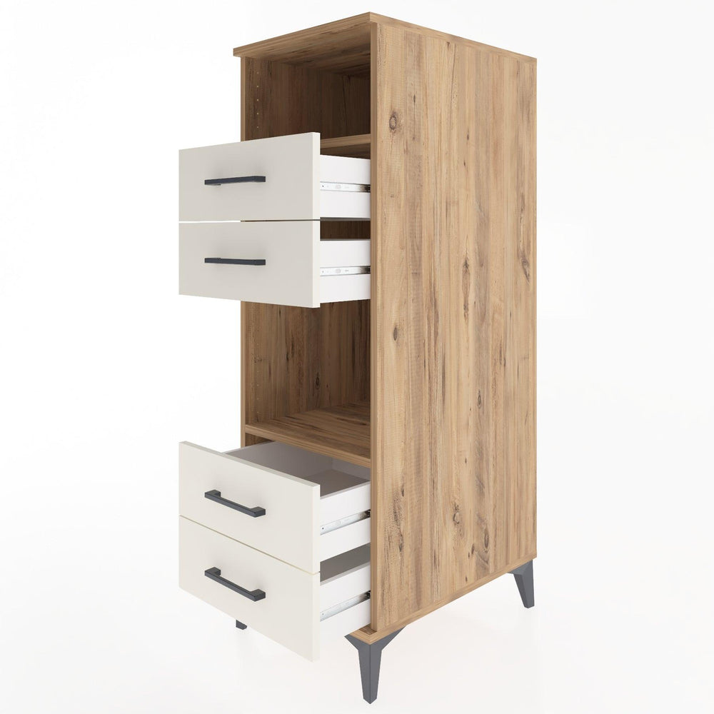 Woodntry Modüler Dolap Çam 44x59x122 cm Çekmeceli ve Raflı CR120-3