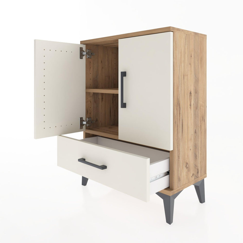 Woodntry Modular Nightstand Pine 60x30x68 cm with Cover and Drawer KC20-3