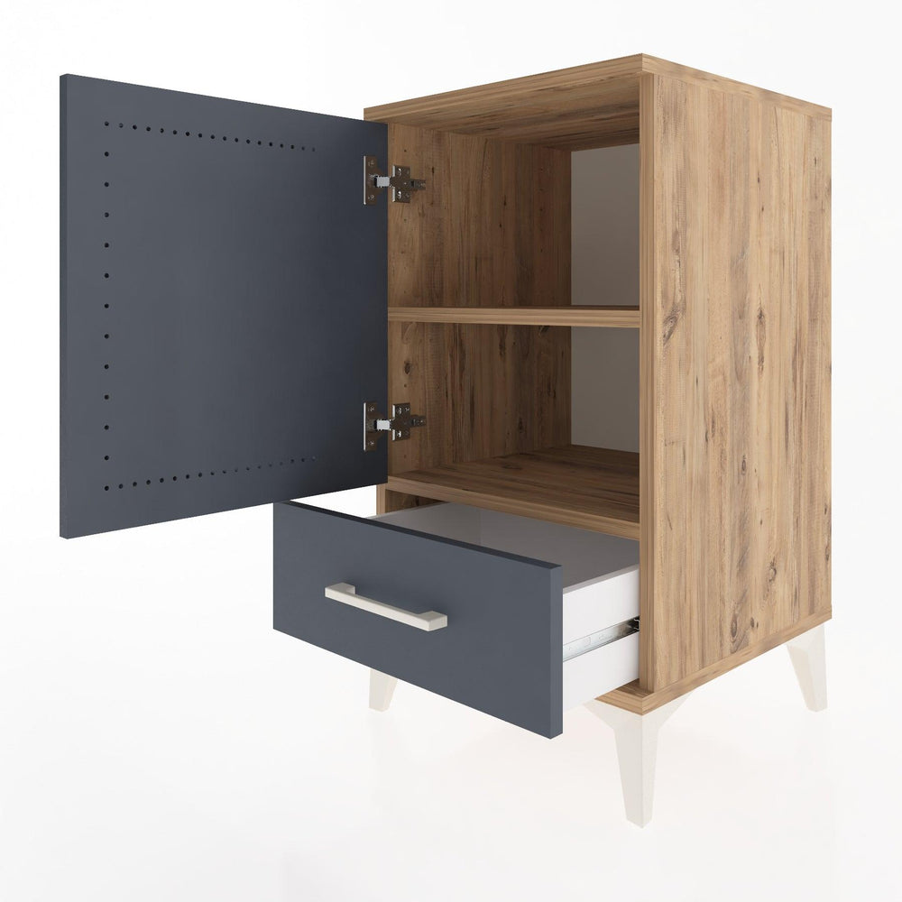 Woodntry Modular Nightstand Pine 44x44x68 cm with Cover and Drawer KC20-3