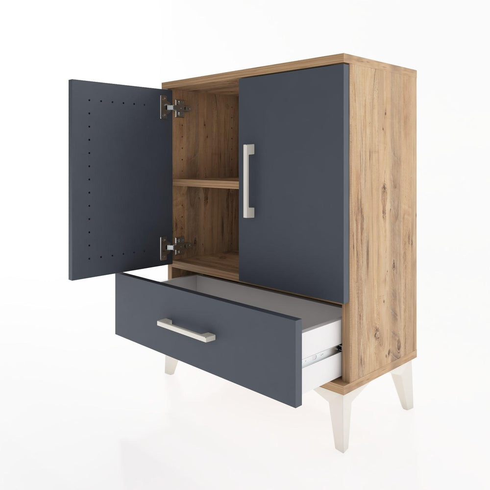 Woodntry Modular Nightstand Pine 60x30x68 cm with Cover and Drawer KC20-3