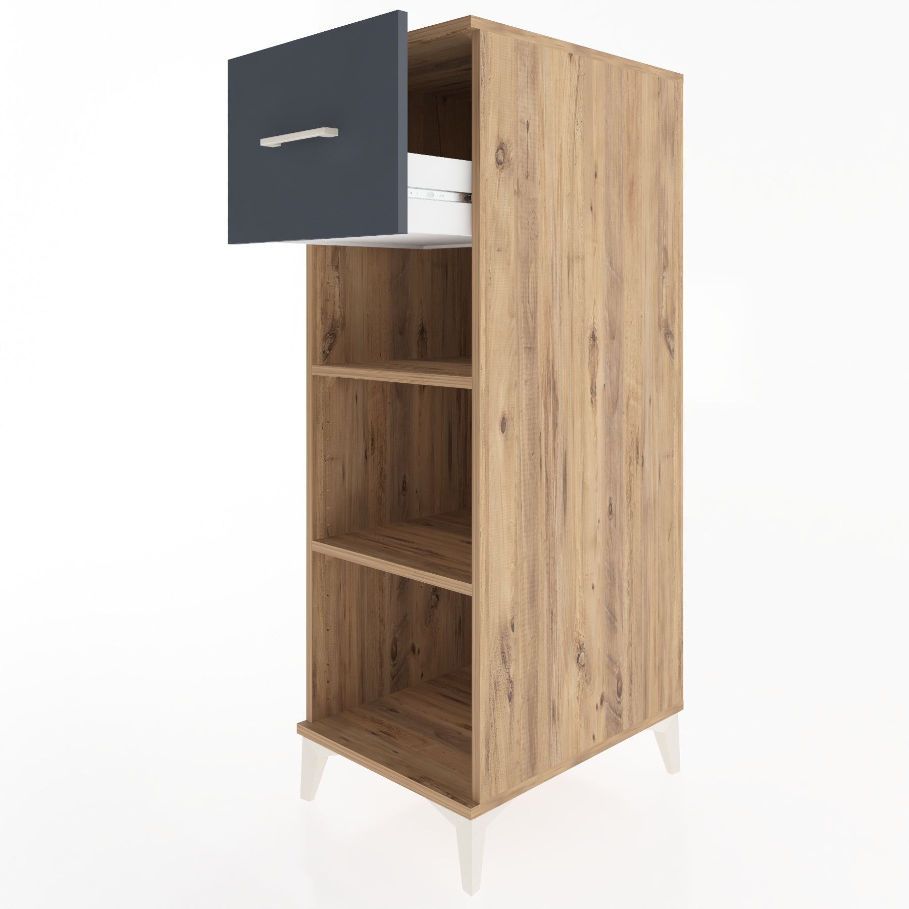 Woodntry Modüler Dolap Çam 44x59x122 cm Çekmeceli ve Raflı CR70-3