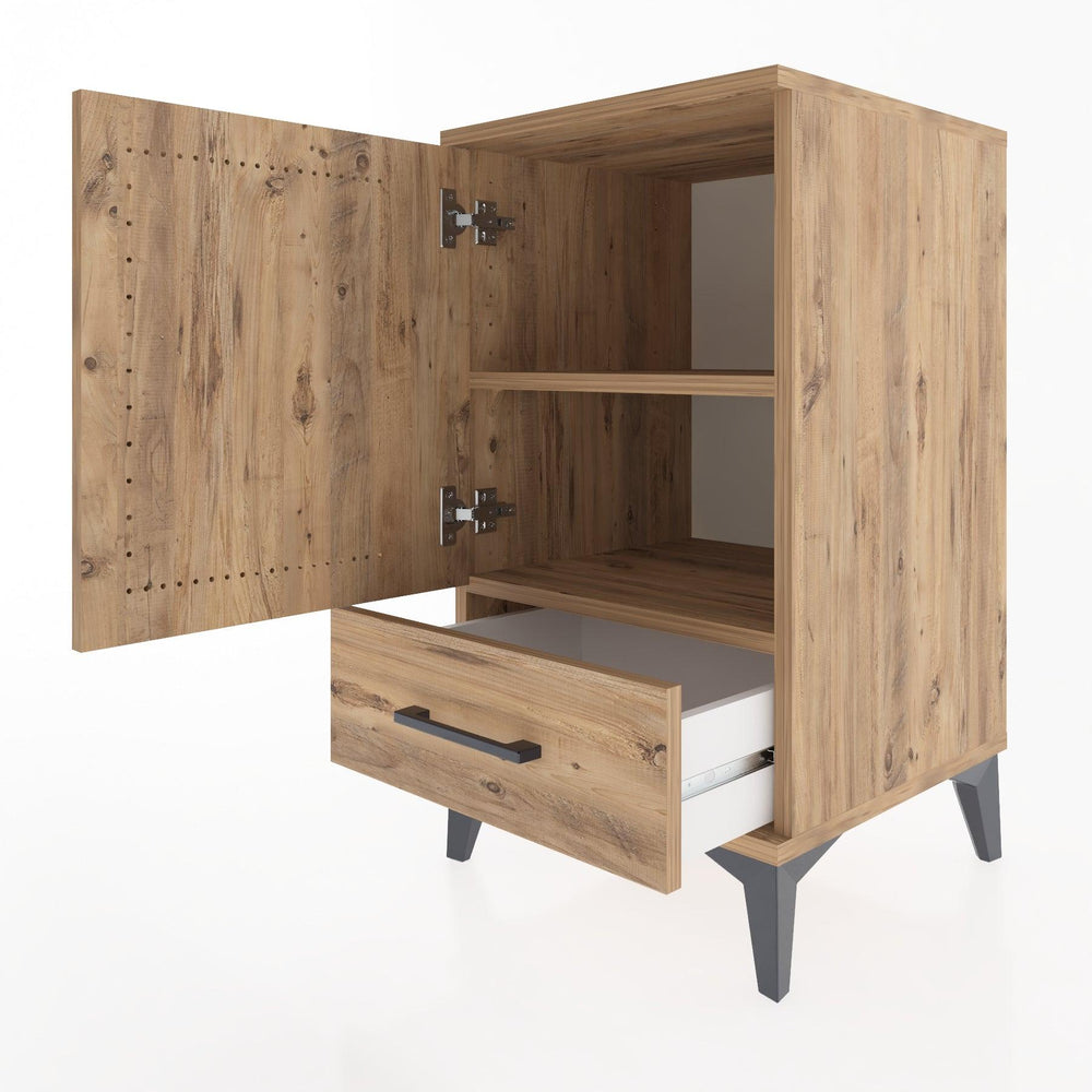 Woodntry Modular Nightstand Pine 44x44x68 cm with Cover and Drawer KC20-3