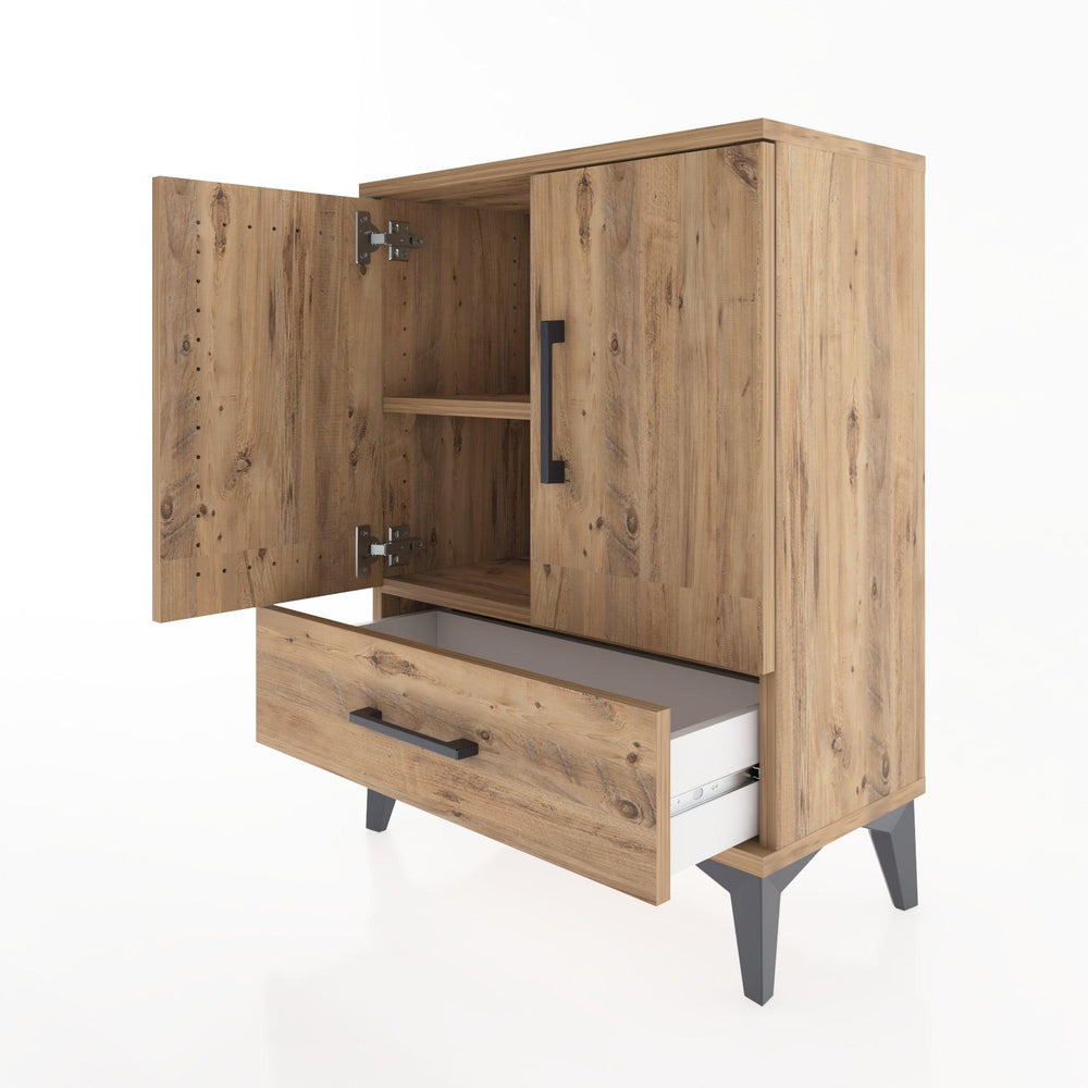 Woodntry Modular Nightstand Pine 60x30x68 cm with Cover and Drawer KC20-3