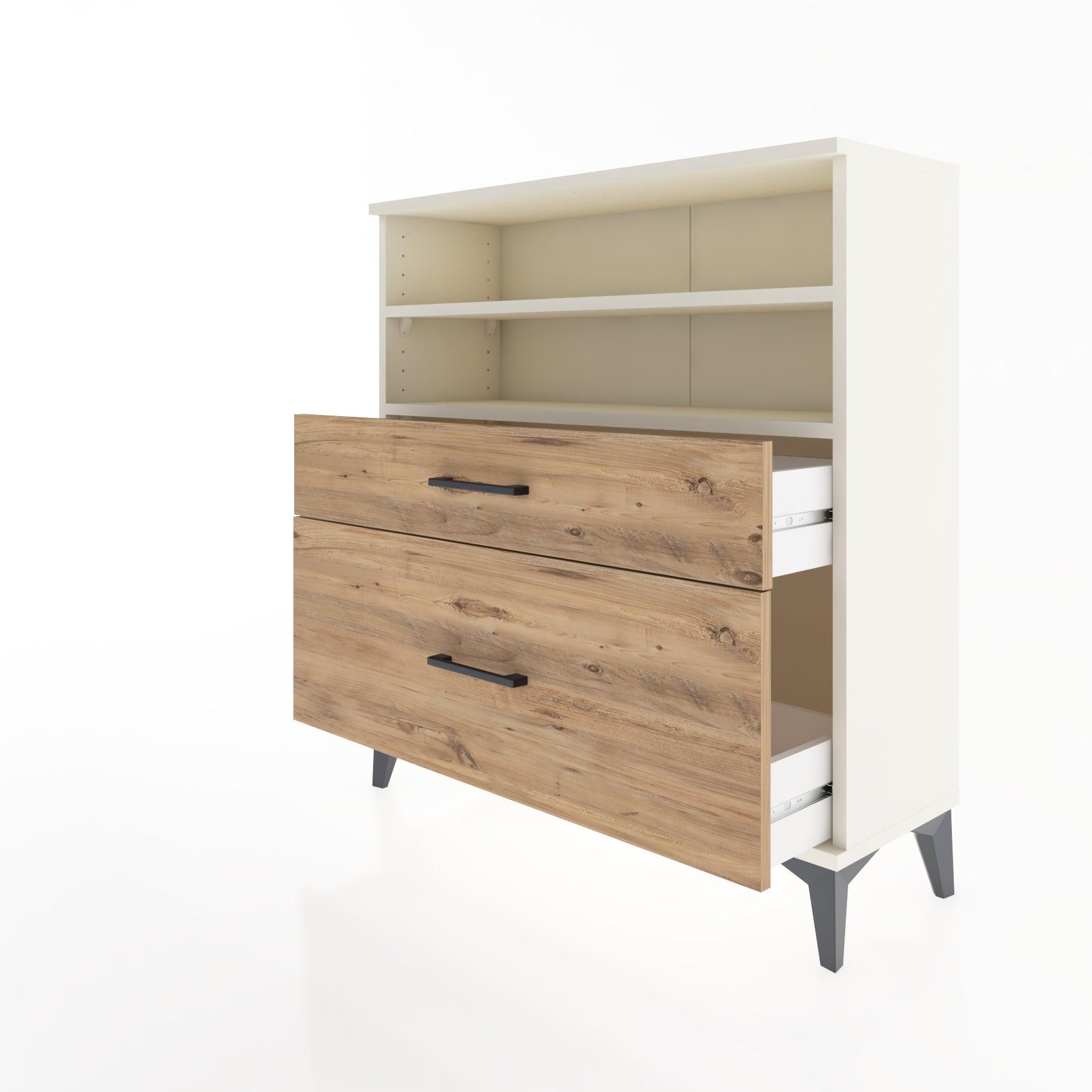 Woodntry Modular Dresser Moonstone 88x30x84 cm with Drawers and Shelves CR21-1