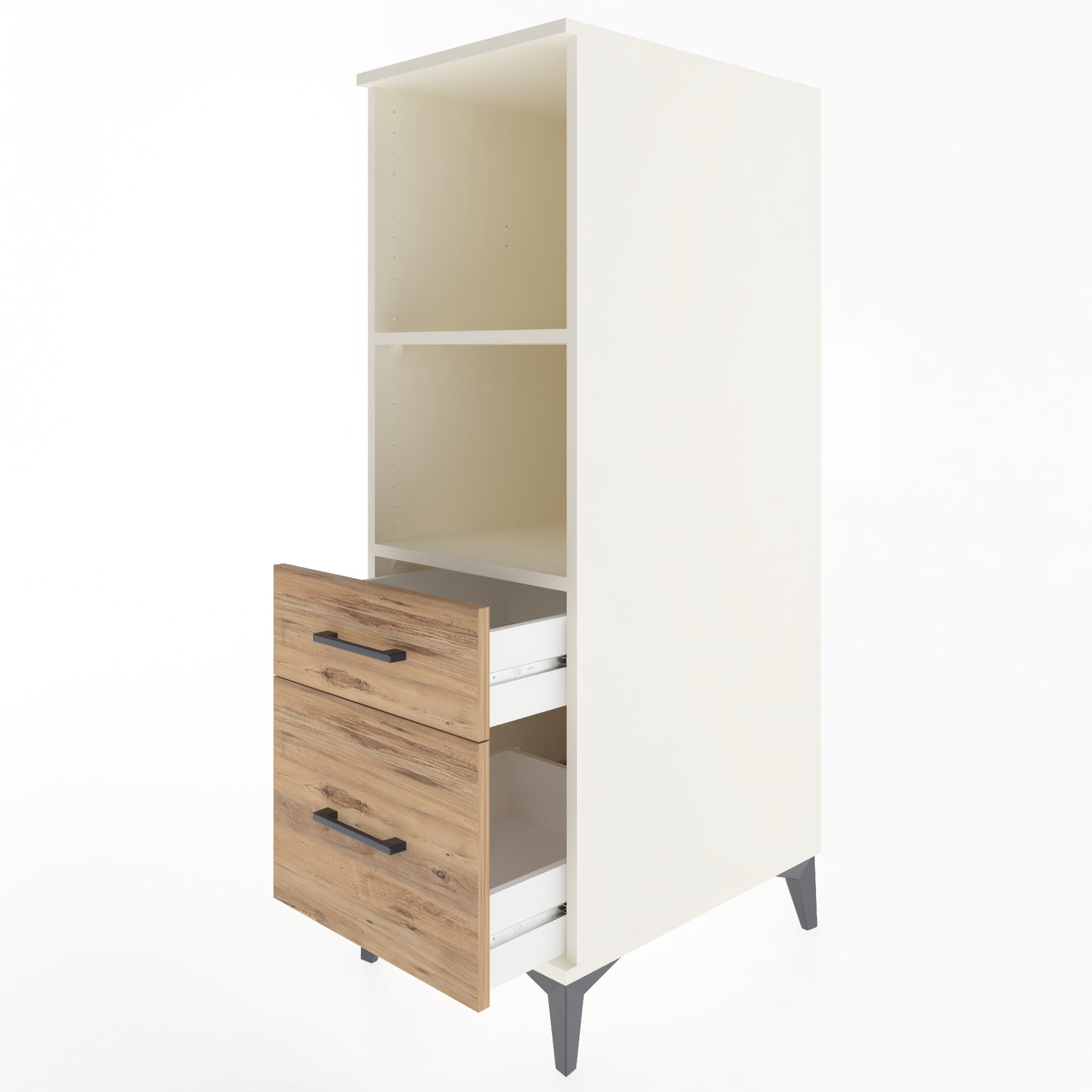 Woodntry Modular Cabinet Moonstone 44x59x122 cm with Drawers and Shelves CR71-1