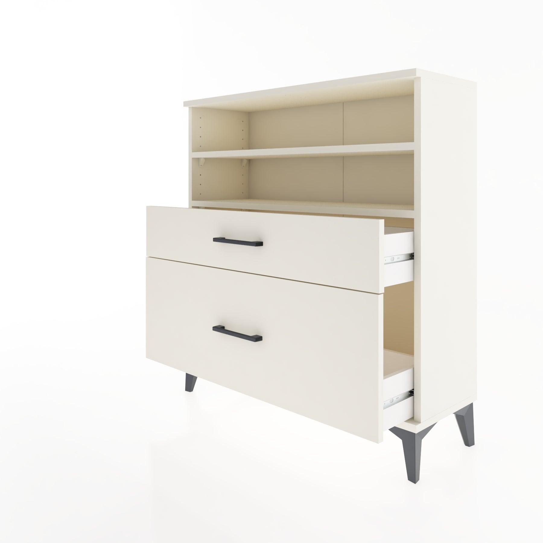 Woodntry Modular Dresser Moonstone 88x30x84 cm with Drawers and Shelves CR21-1
