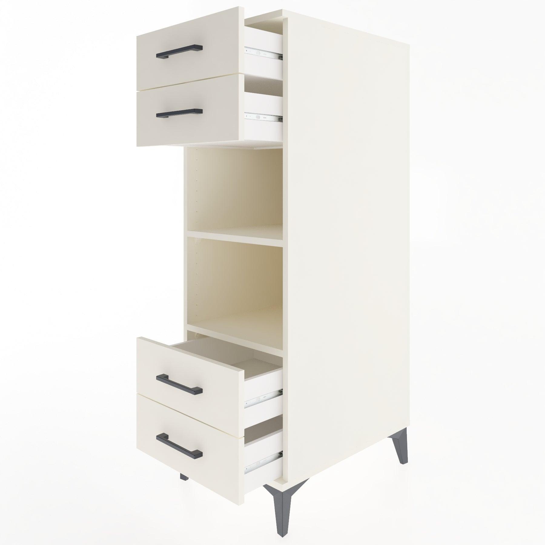 Woodntry Modular Cabinet Moonstone 44x59x122 cm with Drawers and Shelves CR121-1