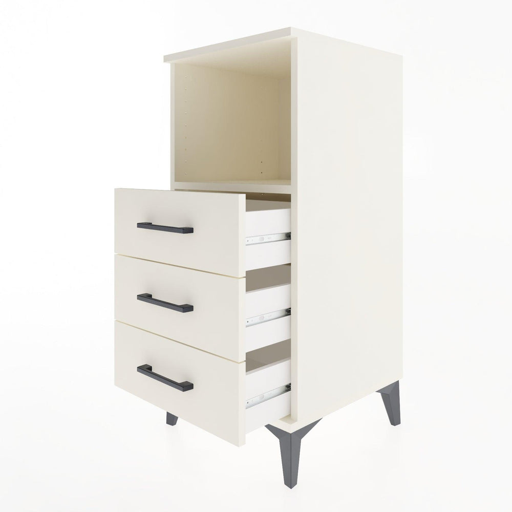 Woodntry Modular Nightstand Moonstone 44x44x84 cm with Drawer and Shelf CR21-1