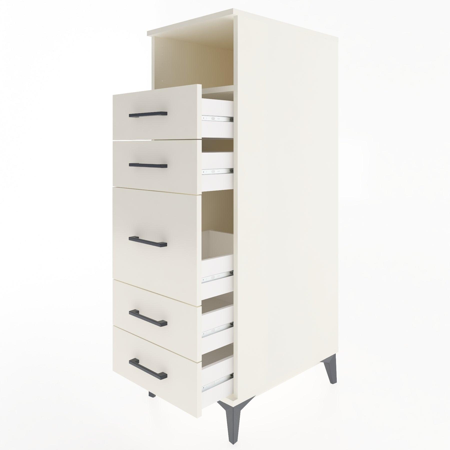 Woodntry Modular Cabinet Moonstone 44x30x122 cm with Drawers and Shelves CR21-1