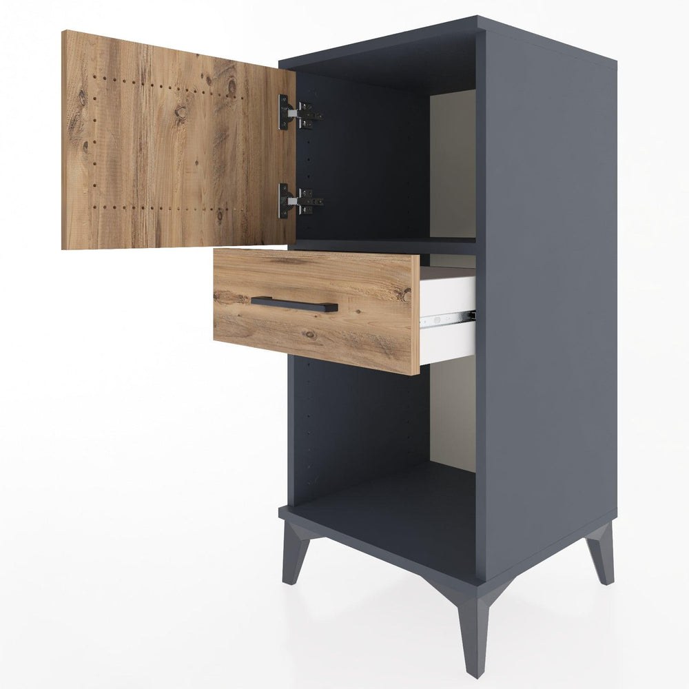 Woodntry Modular Nightstand Anthracite 44x44x84 cm Functional F43-2