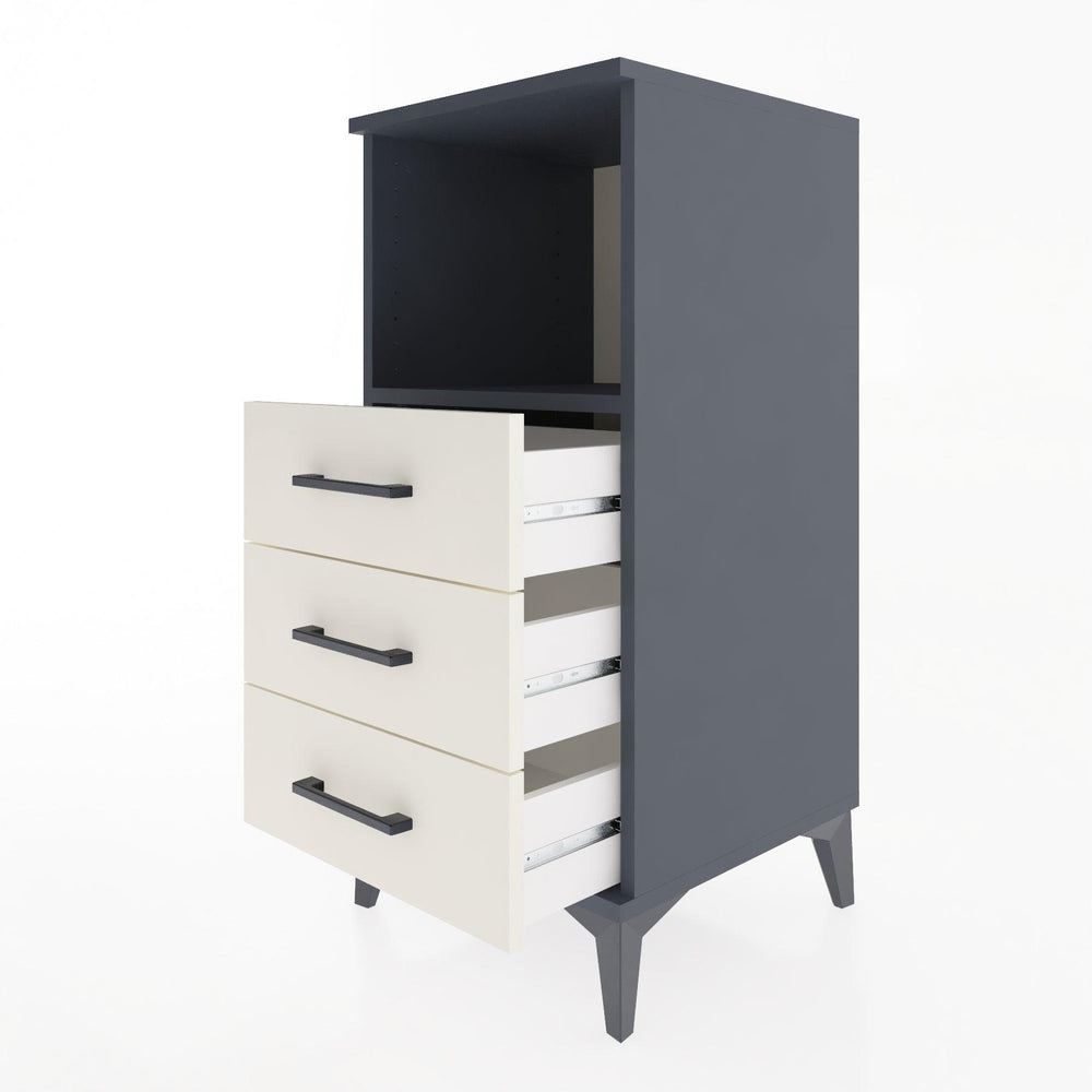 Woodntry Modular Nightstand Anthracite 44x44x84 cm with Drawers and Shelves CR21-2