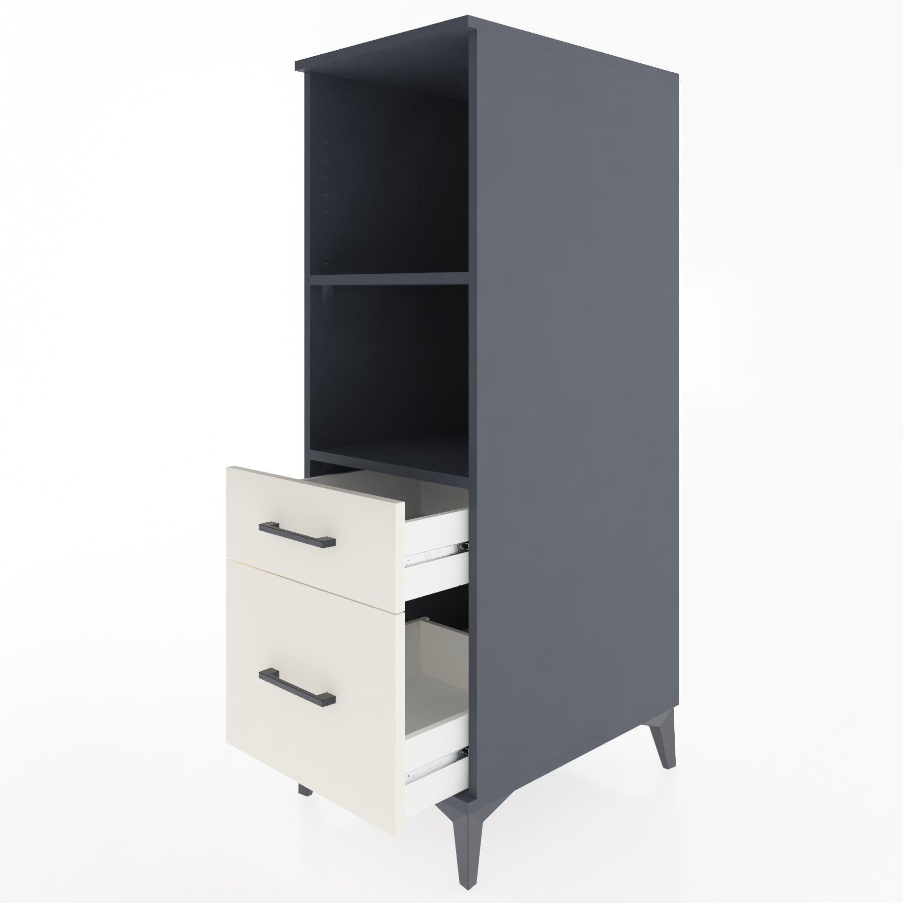 Woodntry Modular Cabinet Anthracite 44x30x122 cm with Drawers and Shelves CR71-2