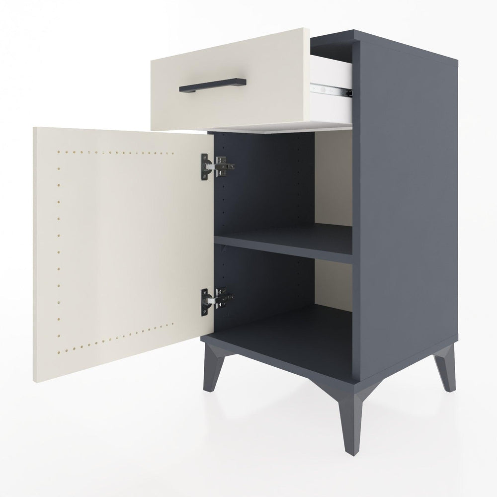 Woodntry Modular Nightstand Anthracite 44x44x68 cm with Cover and Drawer KC21-2