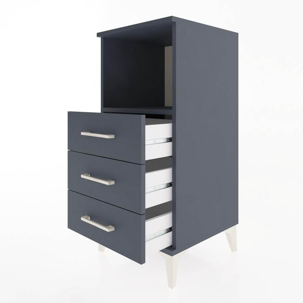 Woodntry Modular Nightstand Anthracite 44x44x84 cm with Drawers and Shelves CR21-2
