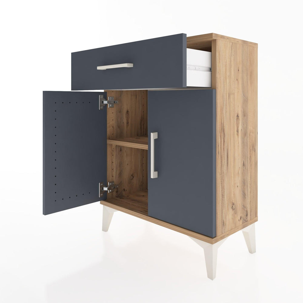 Woodntry Modular Nightstand Pine 60x30x68 cm with Cover and Drawer KC21-3