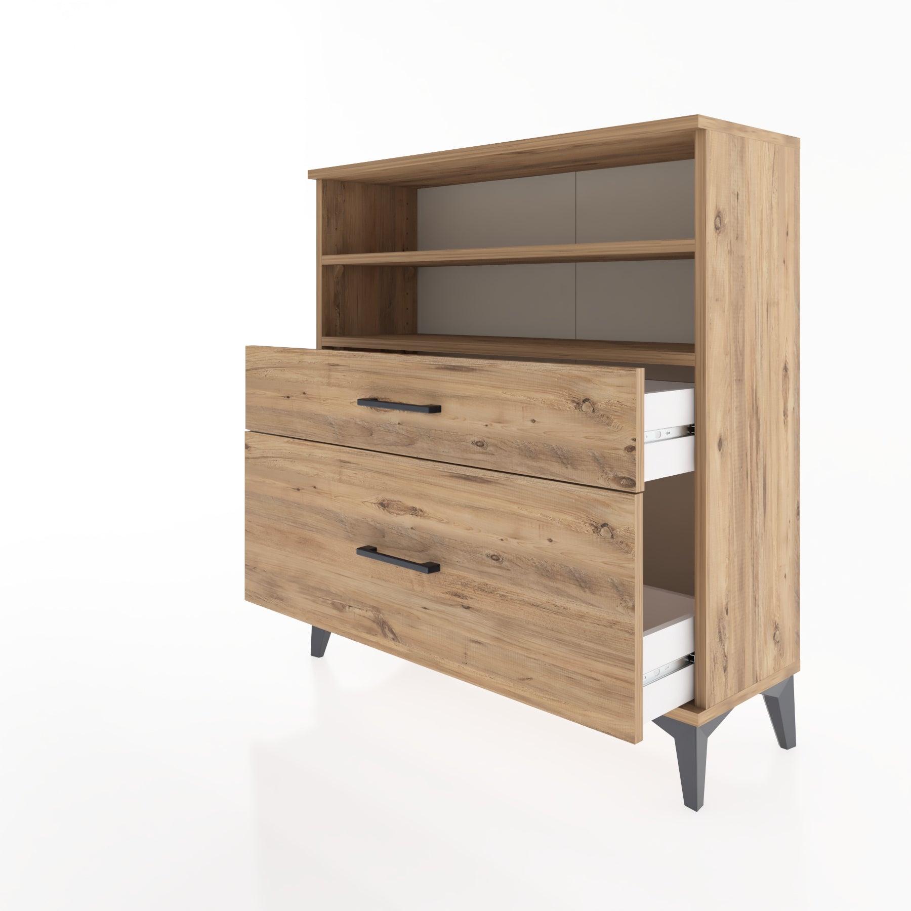 Woodntry Modular Dresser Pine 88x30x84 cm with Drawers and Shelves CR21-3