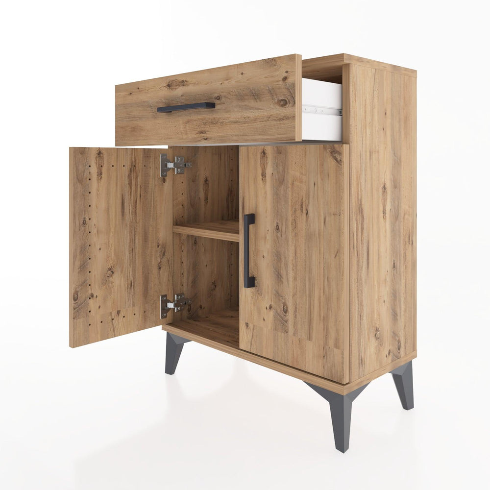 Woodntry Modular Nightstand Pine 60x30x68 cm with Cover and Drawer KC21-3