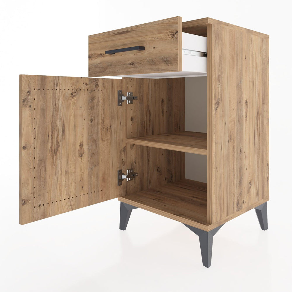 Woodntry Modular Nightstand Pine 44x44x68 cm with Cover and Drawer KC21-3