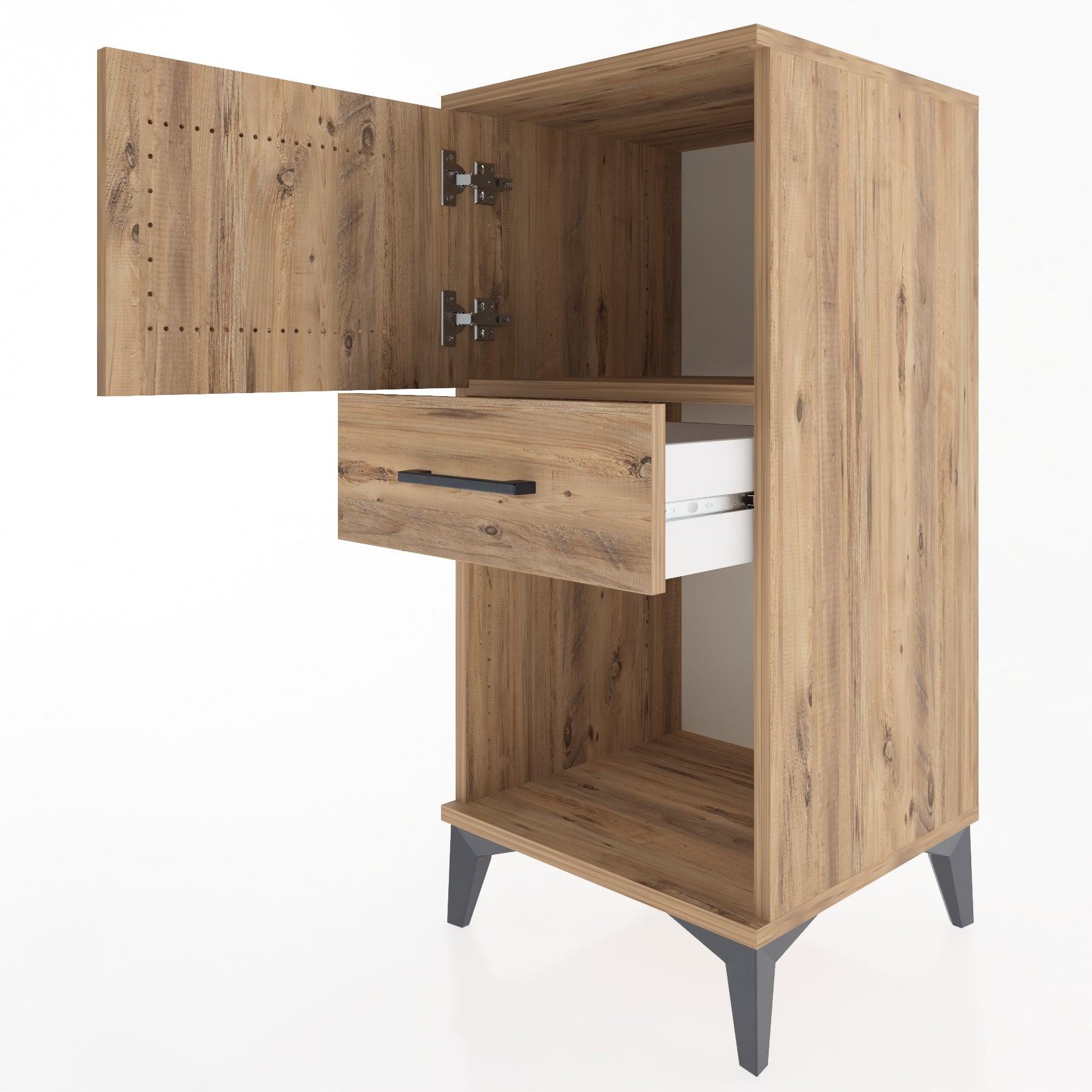 Woodntry Modular Nightstand Pine 44x44x84 cm Functional F43-3