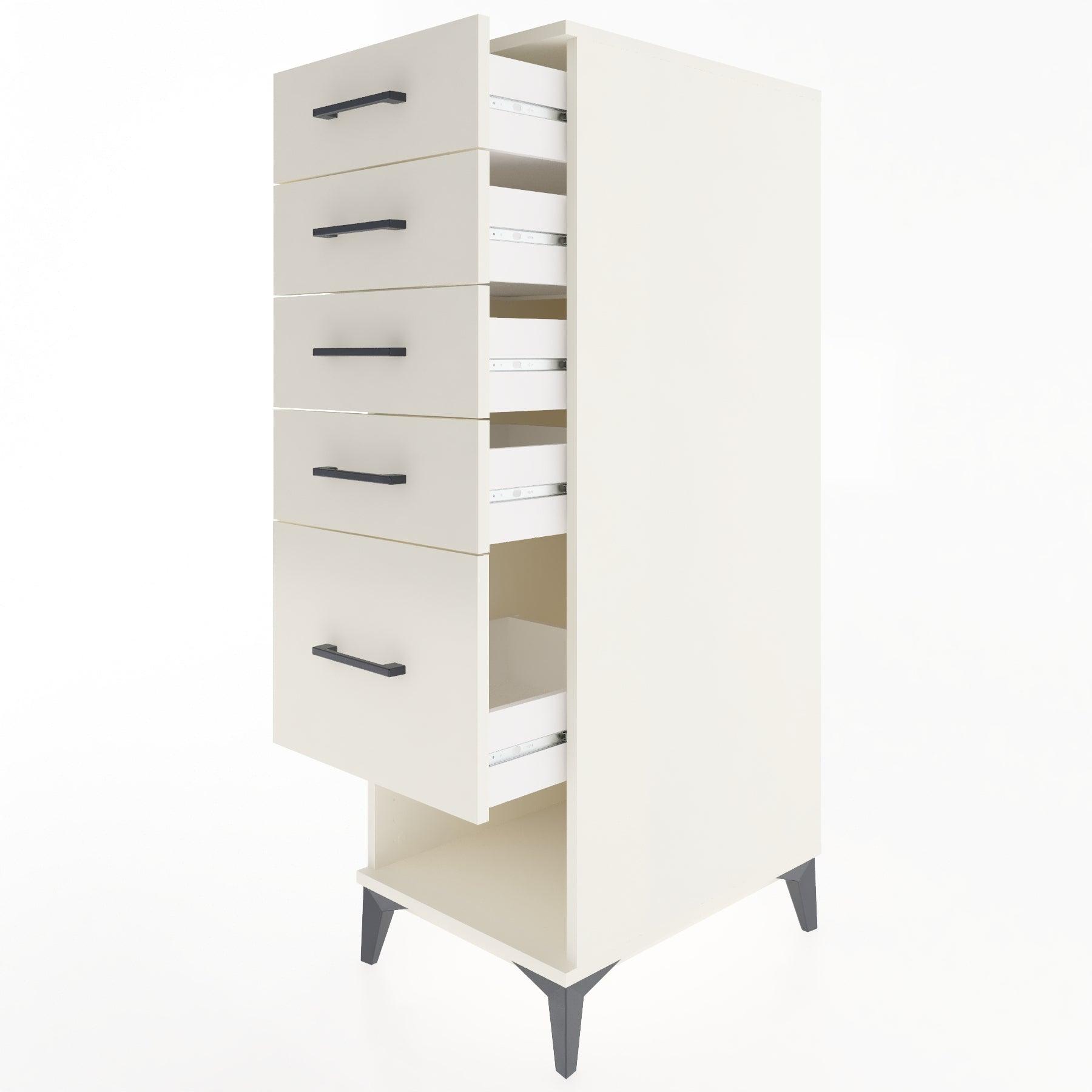 Woodntry Modular Cabinet Moonstone 44x30x122 cm with Drawers and Shelves CR22-1