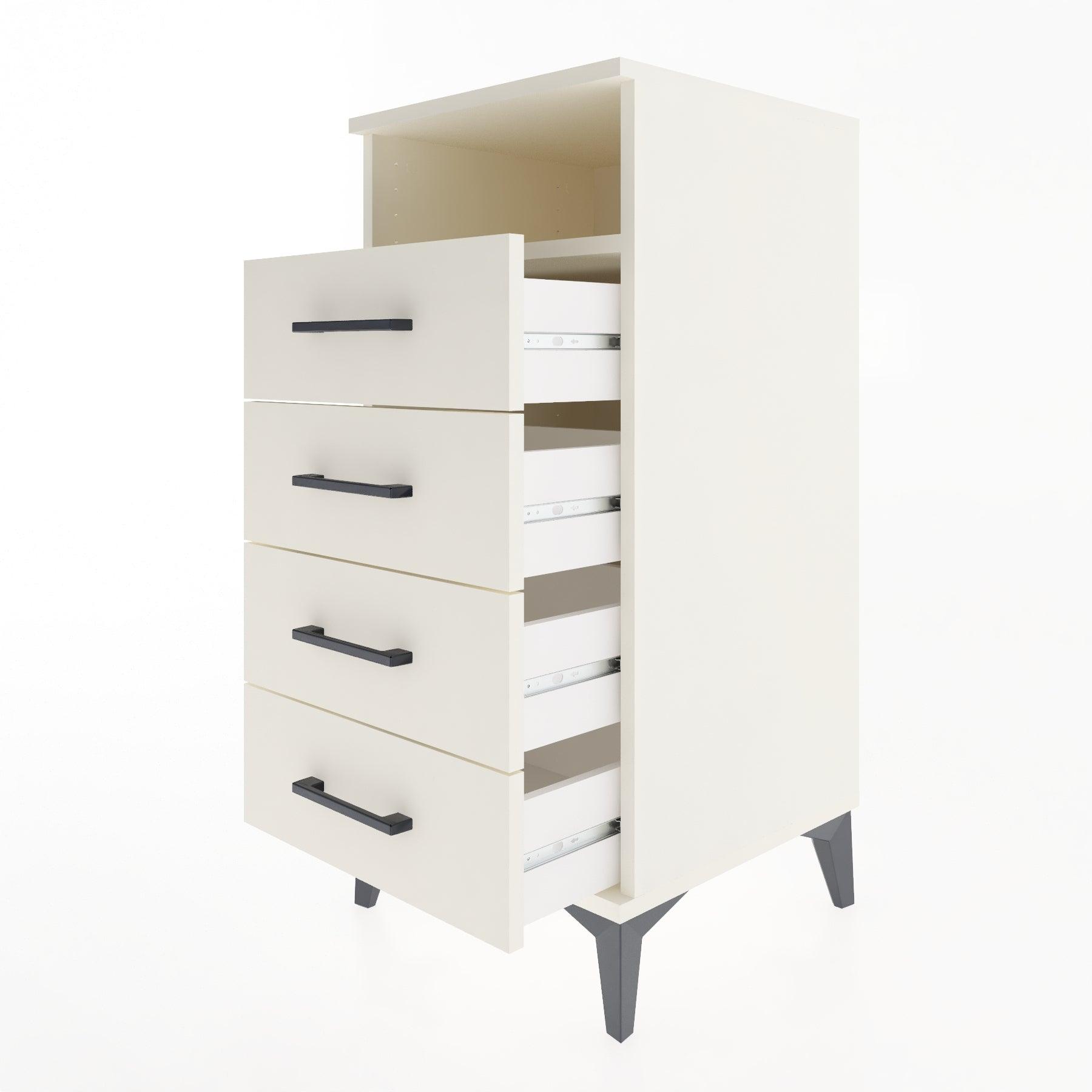 Woodntry Modular Nightstand Moonstone 44x44x84 cm with Drawer and Shelf CR22-1